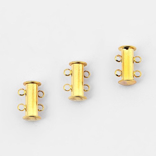 5 x Silver/Gold/Copper 2 Strand Magnetic Slide Lock Tube Clasps Findings 15x10mm - Picture 16 of 36