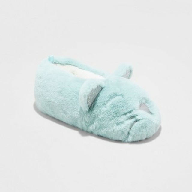 Toddler Girls' Moccasin Slippers Cat & Jack Green(light blue) M (7