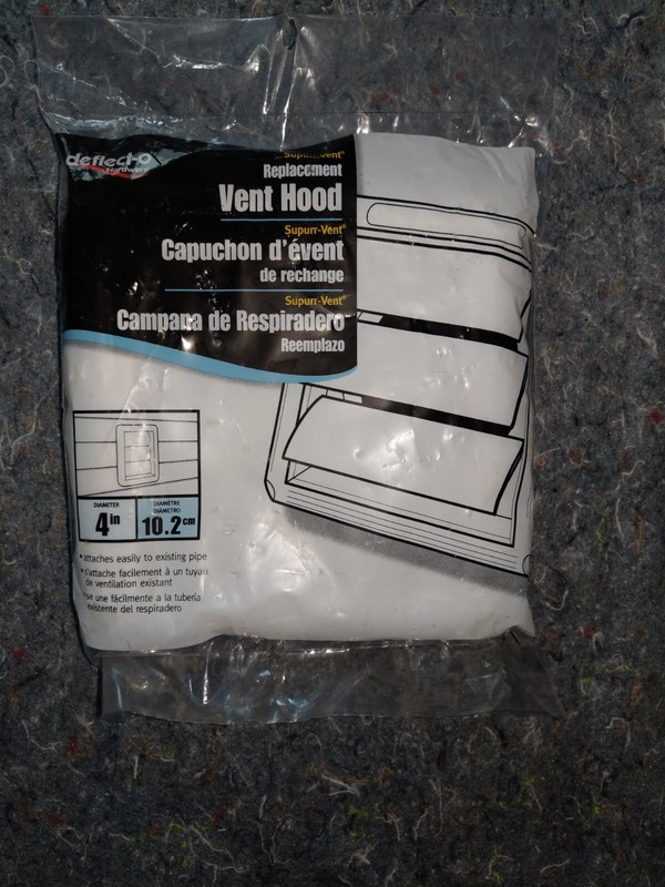 Deflect-O Replacement Vent Hood 4 Inch/10.2 cm Diameter Easy Replacement HSR4W