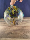 Large Hand Blown Glass Globe Hanging Ornament 5.25”Dia Multicolored End Of Day — photo 1
