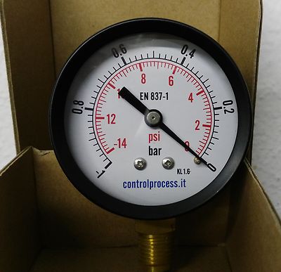 MYV040 MYV41.- Vacu&oacute;metro Frontal O Posterior De -1 Bar O -30 Inhg Dial 1.66 Pulgada Seco 1/4