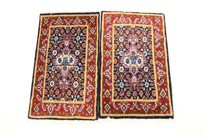 2 x Handgeknüpfter Orientteppich Moud   Auto Fußmatten( 60 X 40 CM)   Neu Top