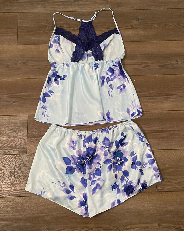 Conjunto de pijama corto y sin mangas Apt 9 Intimates azul floral para mujer talla L Foto 3 de 4