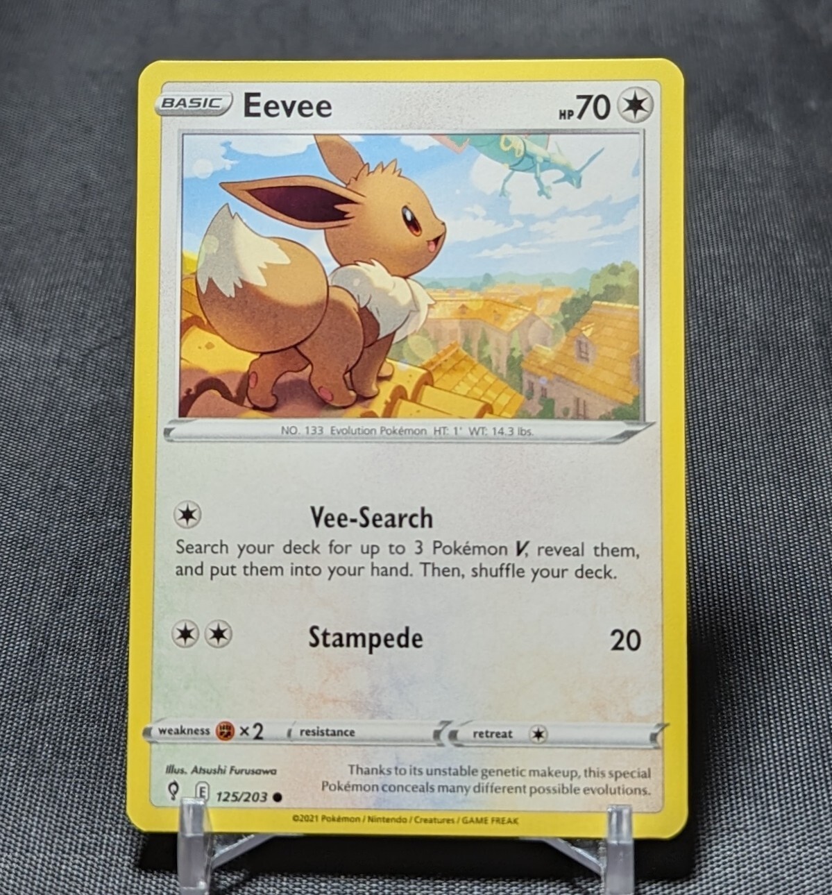 Eevee Regular Common Colorless 2021 EVOLVING SKIES Pokemon TCG Card 125/203