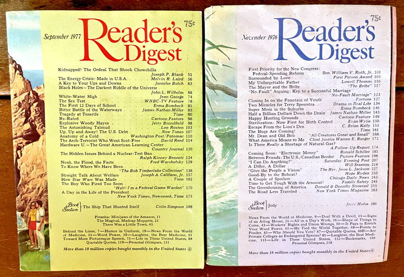 Reader's Digest 1976 1977 Lot of 2
