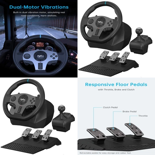 Volante Carreras Pedales Palanca Cambios Para PC Xbox X/S One PS4 PS3 Switch