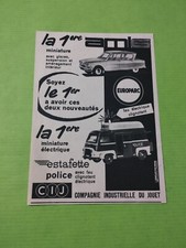 PUBLICITE CIJ EUROPARC AMI 6 ESTAFETTE POLICE VOITURE MINIATURE - 1961 - ( B7 )