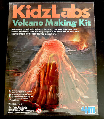 New! KIDZLABS Volcano Making Kit-School Science Project-Lava Eruption-SEALED!