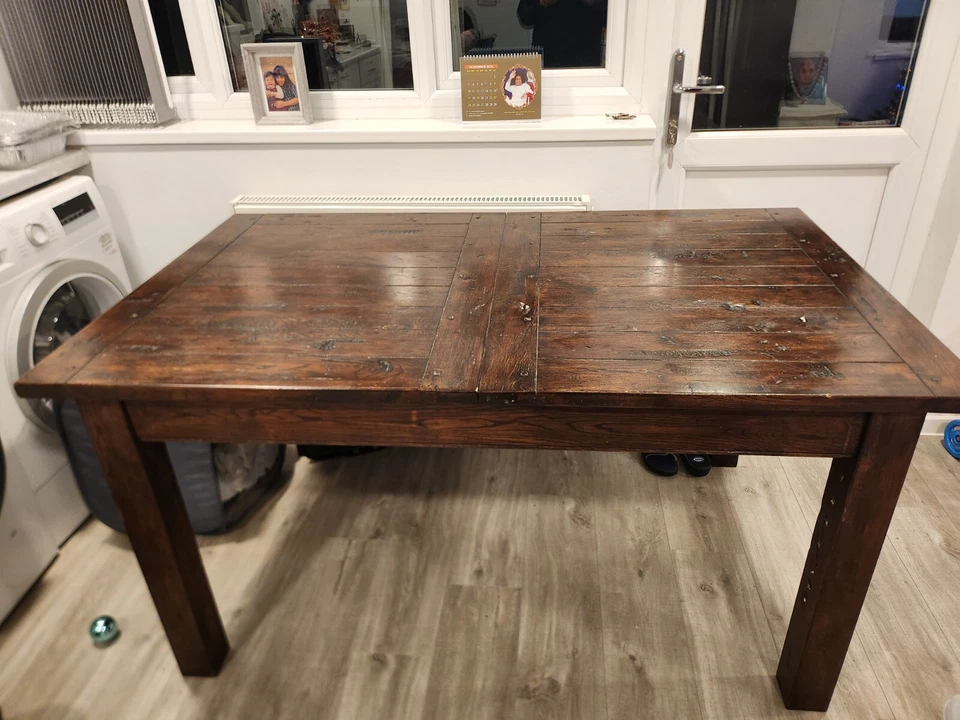 Handmade Rustic pine Dining Table and 4 dining chairs - Image 2 of 4