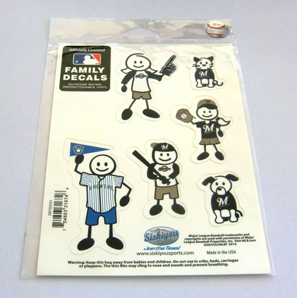 Milwaukee Brewers Outdoor Rated Vinyl Family Decals MLB Licensed Baseball - Image 2 of 4