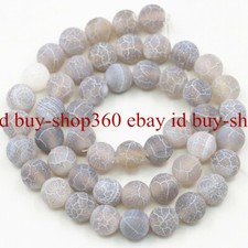 Natural 10mm Gray Dream Frost Agate Round Gemstone Loose Beads 15''