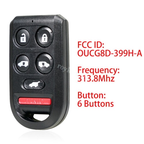 Remote Control Car Key Fob For 2005 2006 2007 2008 2009 2010 Honda Odyssey - Foto 2 di 8