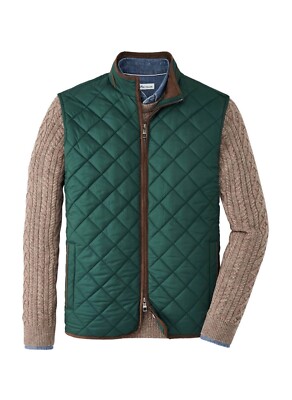 NEW Peter Millar Essex Quilted Golf Vest Balsam Green XXL