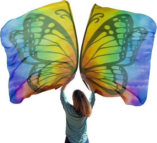 Banderas de adoración de alabanza de iglesia para actuación danza mariposa alas de ángel bandera - Imagen 21 de 25