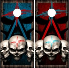 Zia Skulls LAMINATED Cornhole Wrap Bag Toss Skin Decal