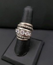 ISRAEL Artisan 925 Sterling Silver Elegant Anniversary Ring Sz 7.5 9.6g Boxed