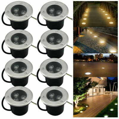 Faretto Da Terra A Luce Solare A LED 4X Decorazione Da Giardino IP65 Lampade Da Terra A Energia 8 Led Esterna Bianco Caldo 85384486