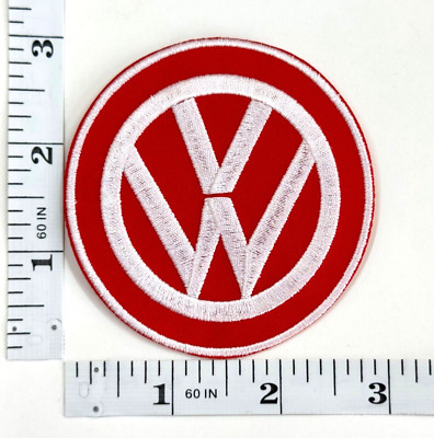 Embroidered Patch - Red/White - Racing - German Autos - Iron-on - VW
