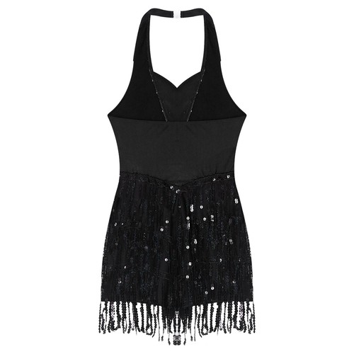 Abbigliamento da ballo donna sala da ballo danza body figura pattinaggio vestito cheerleading lucido - Foto 21 di 46