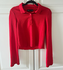 lefties Damen Polo Basic Rot Langarm mit Krag...