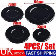 Set of Cooker Oven Gas Hob Rapid Burner Flame Caps Crown Ring Tops Covers X4