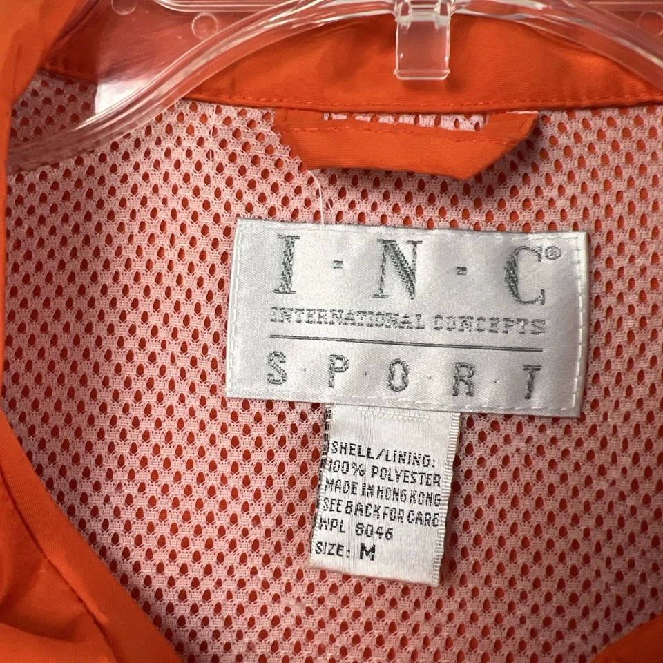 INC Sport 1/4 Cremallera Chaqueta Mujer Mediana Capucha Pullover Rompevientos Naranja Foto 2 de 4