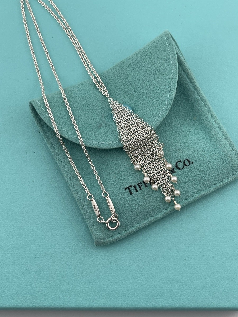 Tiffany & Co. Elsa Peretti Mesh Fringe Pearl Necklace, Tiffany