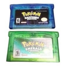 Pokemon Emerald Sapphire Set Nintendo Game Boy Advance GBA Tested Excellent
