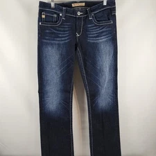 Big Star Jeans Womens 32R Sweet Boot Cut Low Rise Dark Wash Blue Denim (32x32)