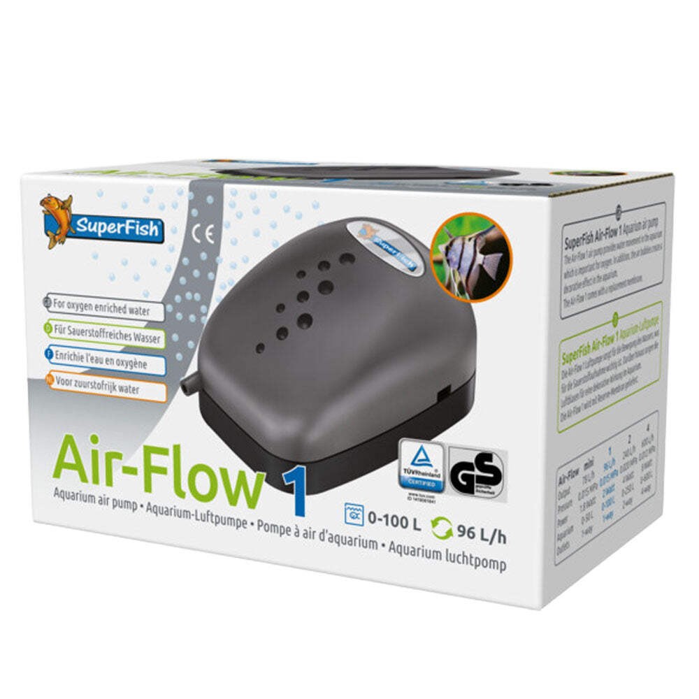 SuperFish Aquarium Fish Tank Air-Flow 1 Air Pump
