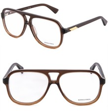 Occhiali da vista pilota ottici BOTTEGA VENETA 1417 CLASSIC BV1417O nastro marrone 004