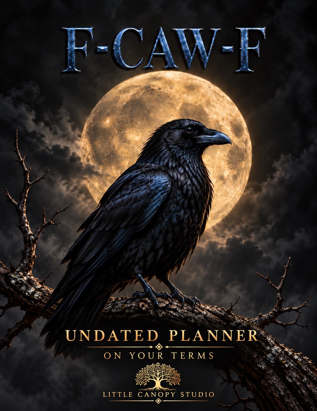 Crow & The Harvest Moon- F-CAW-F Planner-Neurodivergent Undated Planner-SMART