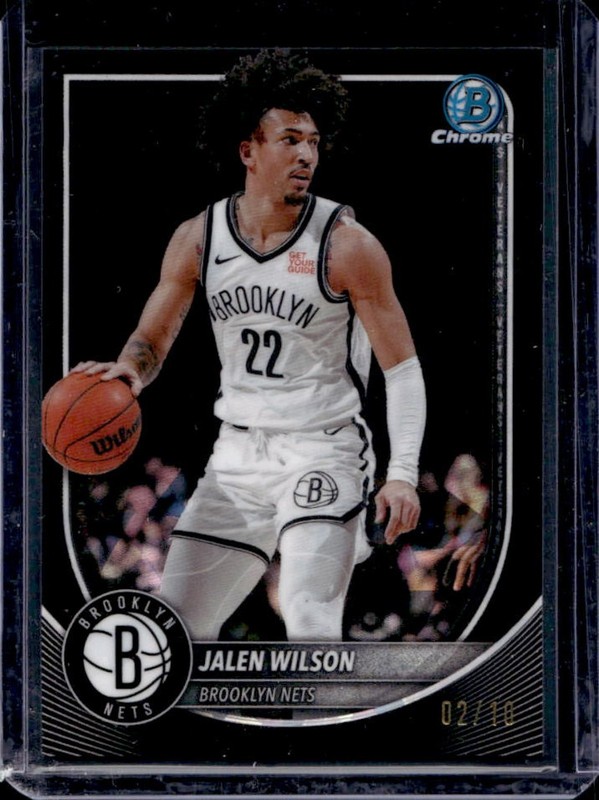 2025-26 Bowman Jalen Wilson Chrome Black Refractor #/10 Nets