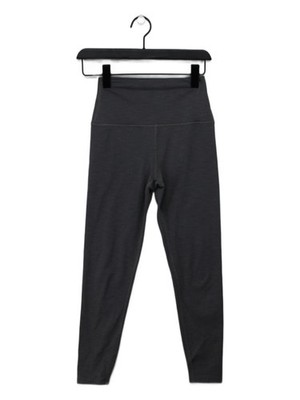 Beyond Yoga Damen Leggings M grau gestreift Polyester mit Elasthan volle Länge