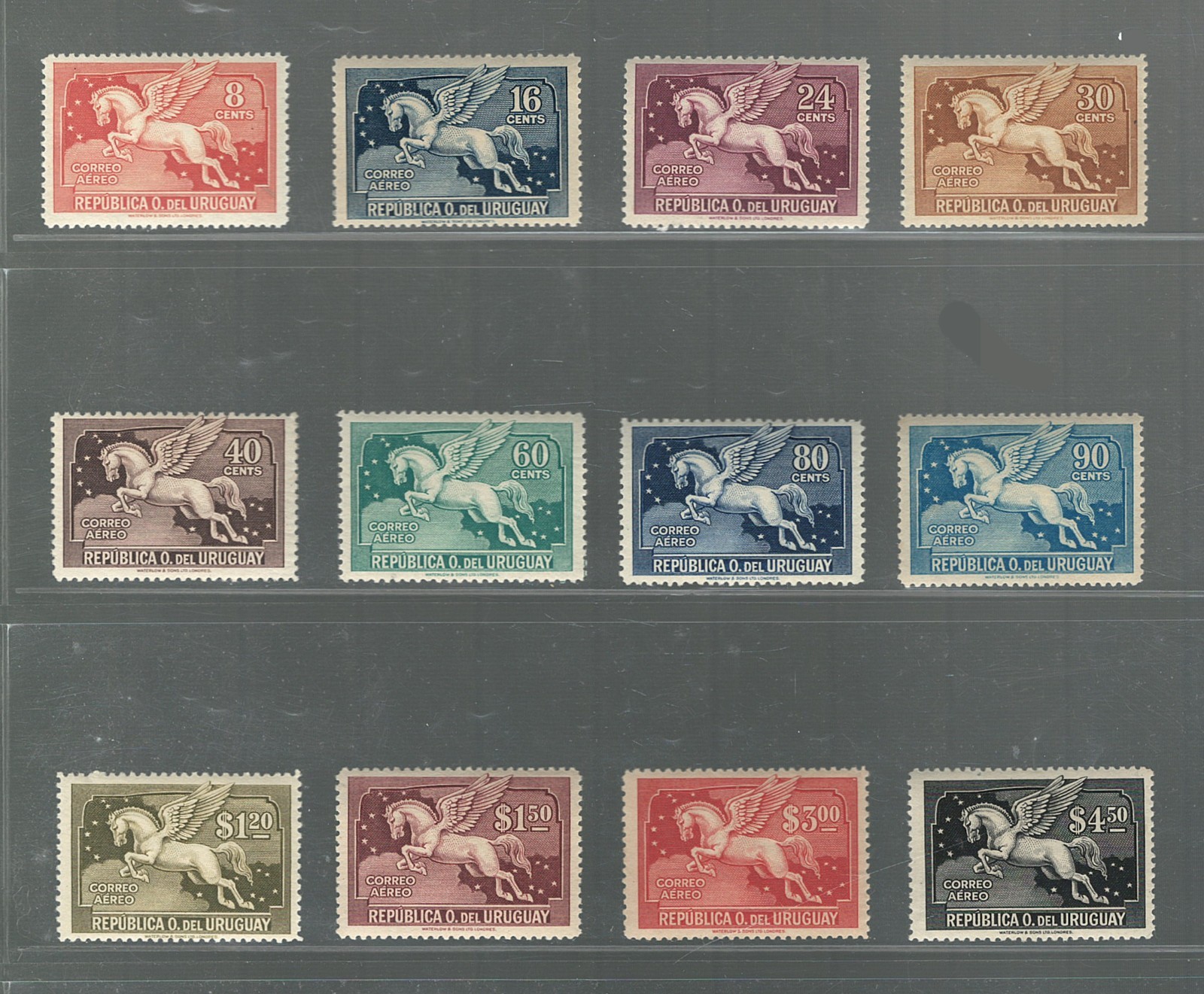 1929 Uruguay Michel 390-401 Waterlow & Sons of London Complete Set of 12 mnh og