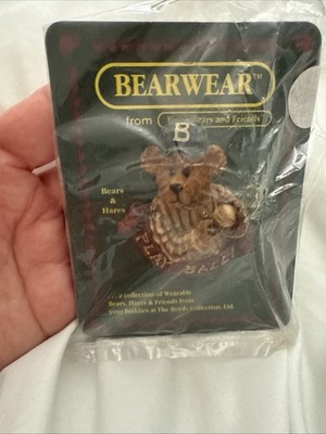 Boyds Bears & Hares Bearware Greg McBruin the Wind Up Baseball Pin Brooch 1995