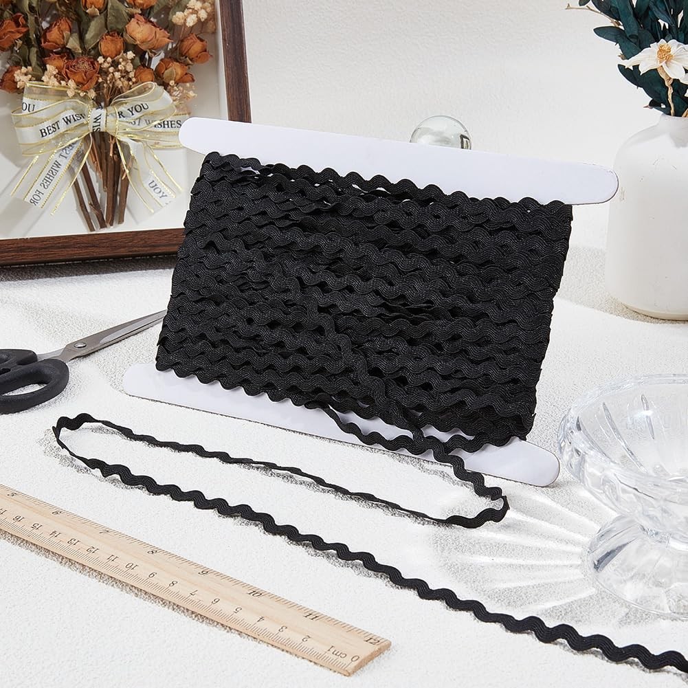 GORGECRAFT 27 Yard Wave Bending Fringe Lace Trim 0.2 Inch Rick Rack ...