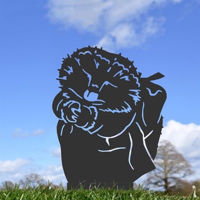 Neue schwarze Stahl Frau Igel Silhouette