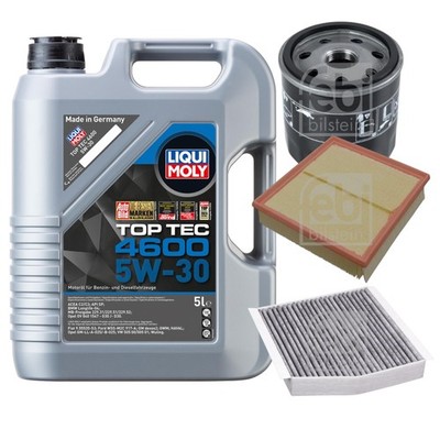 FEBI Inspektionspaket 5L Liqui Moly Top Tec 4600 5W-30 für Mercedes A-Klasse