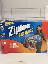 Ziploc Big Bags Heavy Duty Storage XL 2 Bag 10 Gallon Discontinued Open Box READ