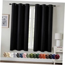 MIULEEout Curtains for Bedroom Living Room 63 40"W x 63"L Pack of 2 Black