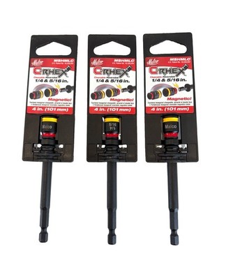 Malco C-Rhex 4 in Reversible Magnetic Hex Nut Driver 1/4 & 5/16 in 3 Pk MSHMLC