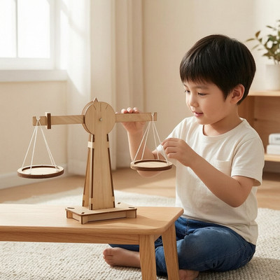 Holz Waage Waage Kit für Kinder Wissenschaft Experimente & Physik Lernen