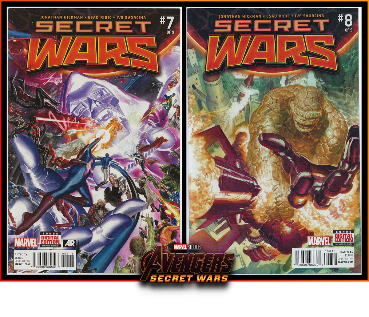 SECRET WARS #7-A #8-A (2016) 1ST PRINT SET AVENGERS DOOMSDAY KEY