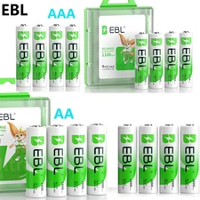 EBL 1.2V AA AAA Rechargeable Batteries 2800mAh 1100mAh NI-MH Battery Lot