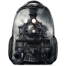Vintage Locomotive Train Kids Backpack for Boys Girls, 16 Inch School Backpac...
