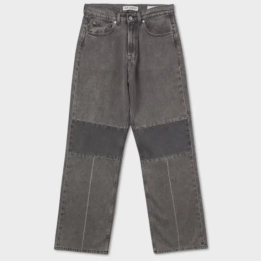 Gray Patchwork Denim Pants, 31 Size, Pre-Owned - image 1