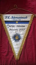  Gagliardetto Inter  - Perugia dicembre 2003 con autografi sul retro