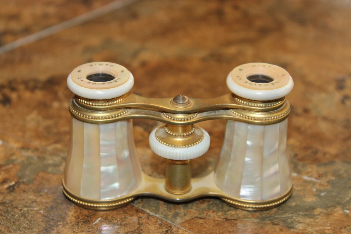 Lemaire Fabt Paris Antique Mother of Pearl Opera Binoculars •Free