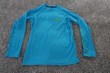 Nike Swim Shirt Boys Medium Blue Dri Fit Have A Nike Day Rash Guard UPF 40 